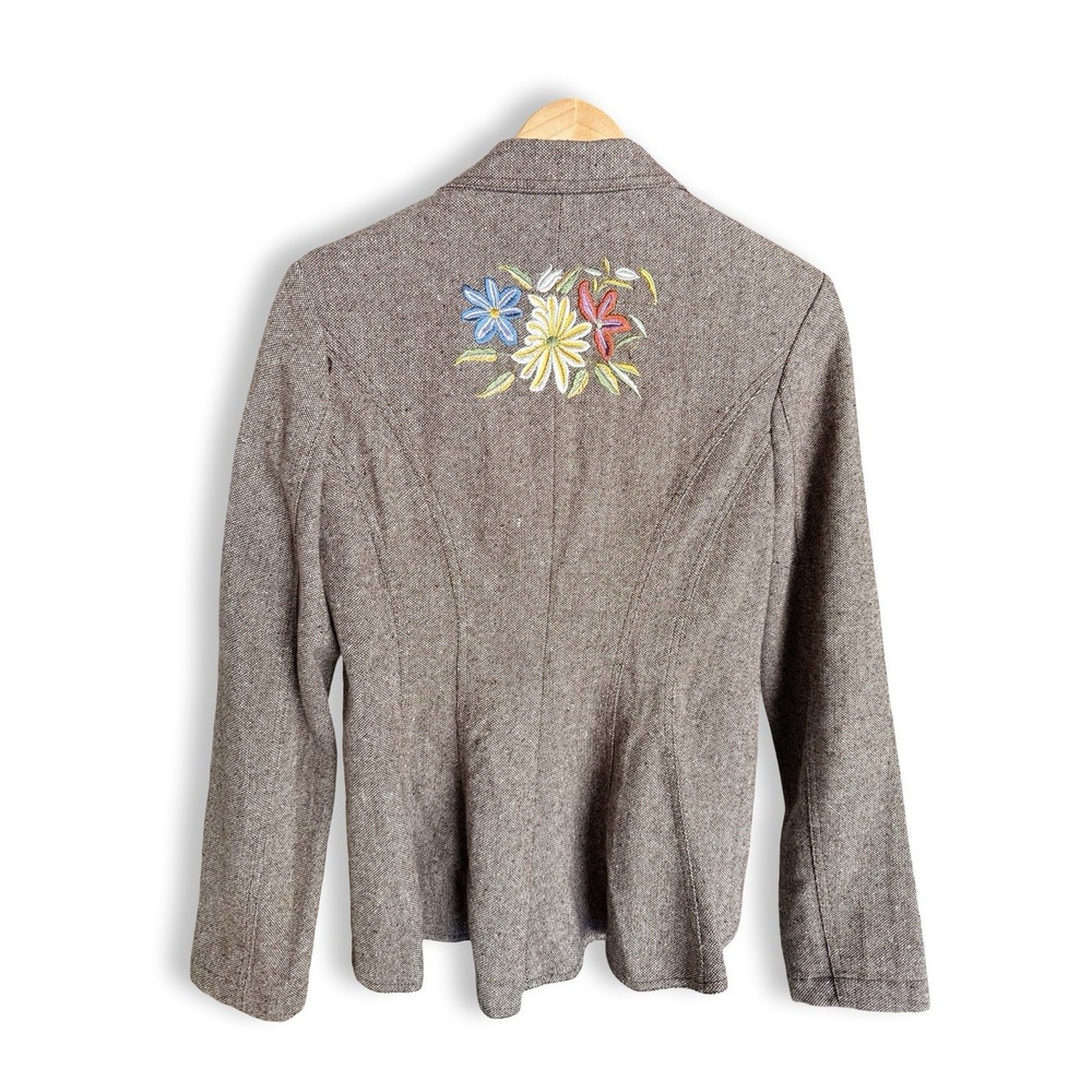 Vintage Contrived Clash Women's Embroidered Blazer Jacket Boho Western Size 10 - Picture 2 of 10